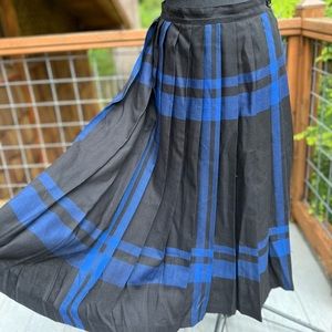 Blue & Black Vintage Midi Skirt